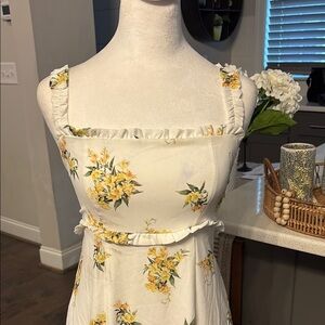 Show Me Your MuMu Floral Dress - White and Yellow